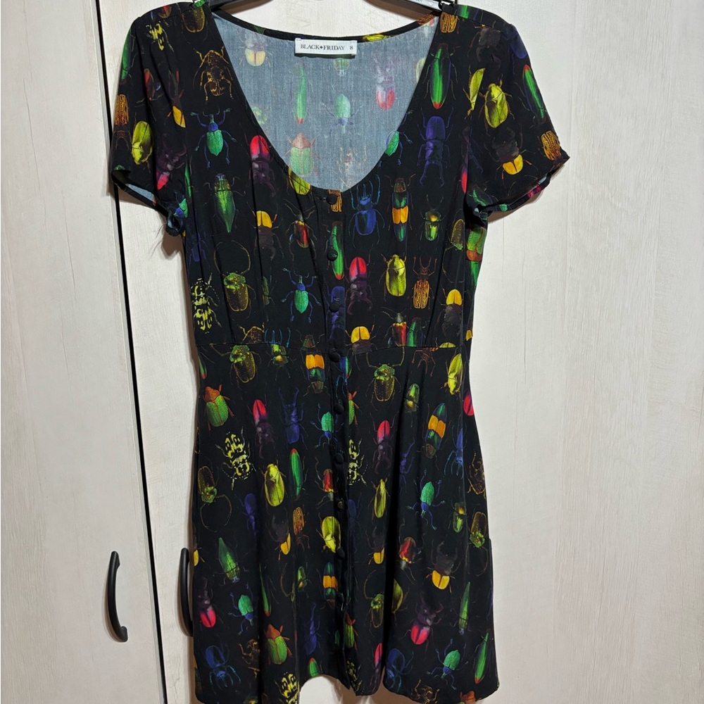 Black Friday Bug Print Dress